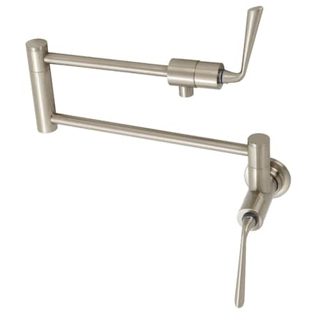 Kingston Brass KS4108ZL Wall Mount Pot Filler, Brushed Nickel KS4108ZL